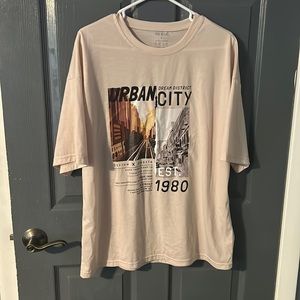 Shein Women’s oversized graphic tee, size S, color: tan